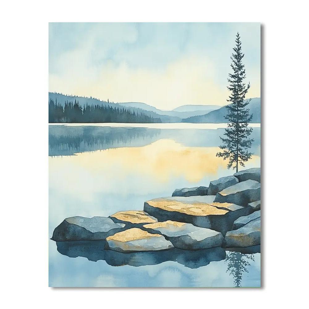 Franklin Carmichael Inspired Crystal Lake At Dawn painting number kit