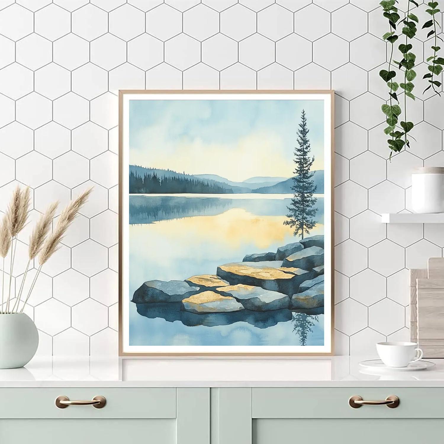 Franklin Carmichael Inspired Crystal Lake At Dawn painting number kit