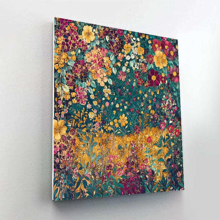 Gustav Klimt Inspired Golden Garden Party paint by color