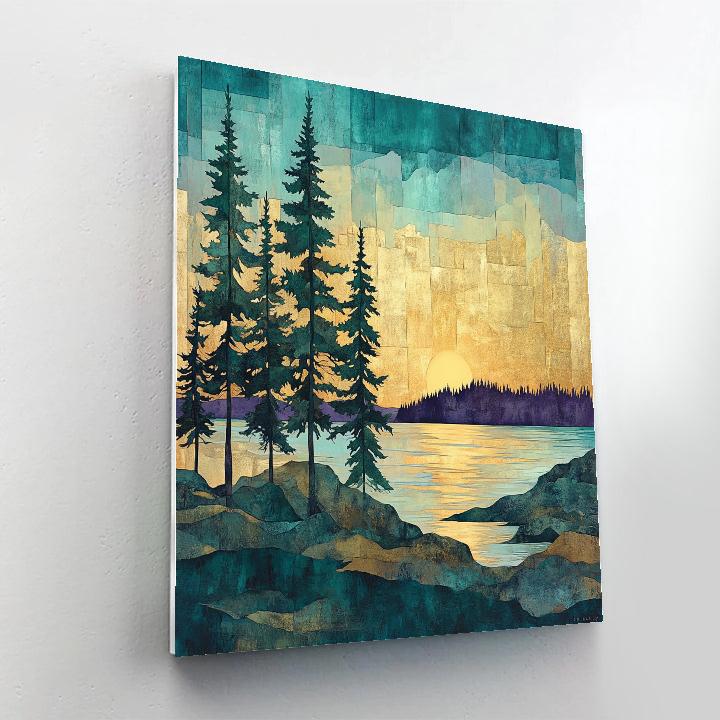 Franklin Carmichael Inspired Pine Screen At Sunset Paint by numbers kits