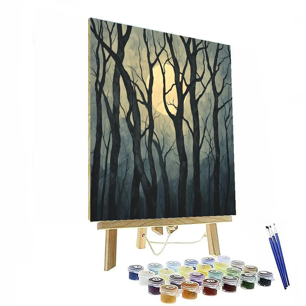 Francisco Goya Inspired Moonlit Thicket With Gnarled Trees Painting by numbers kit