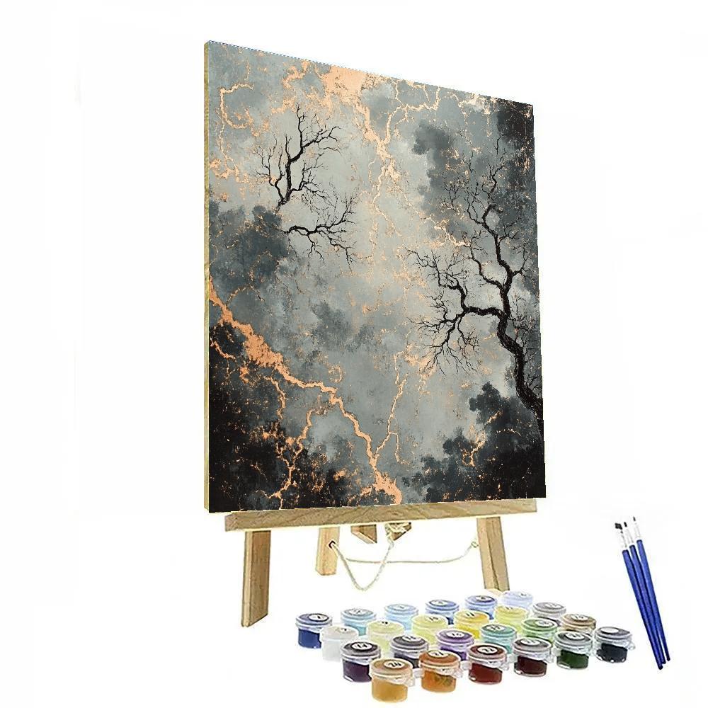Francisco Goya Inspired Storm-Tossed Boughs Beneath Shadowed Sky painting number kit