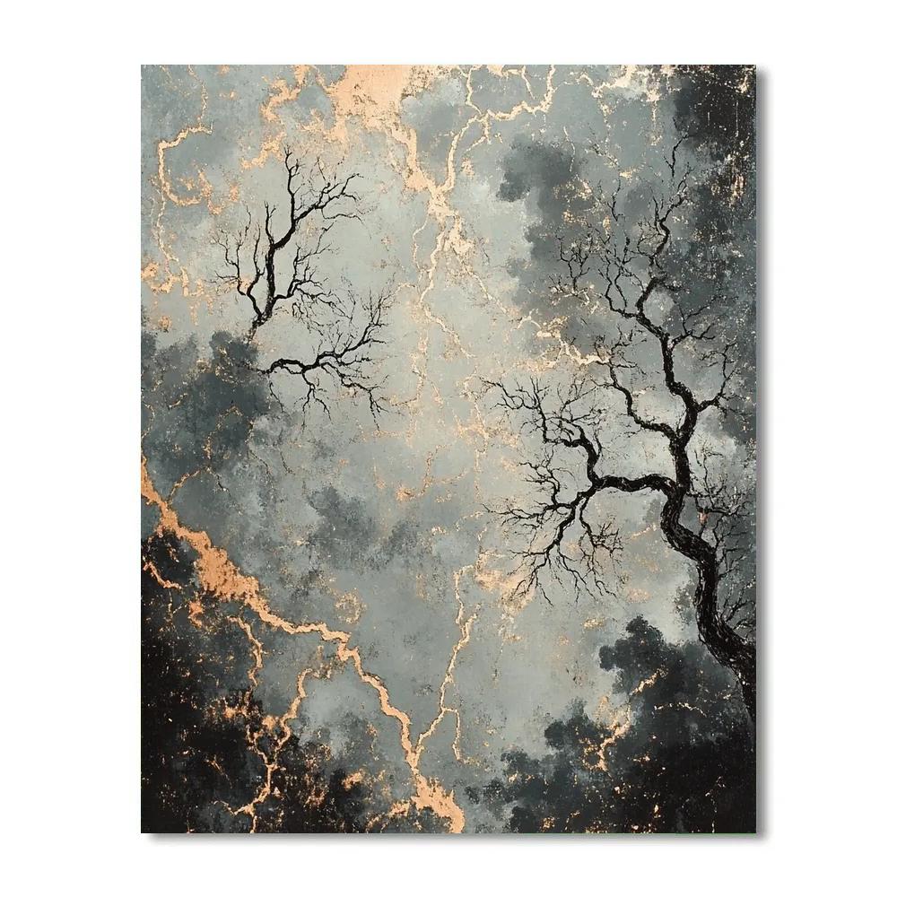 Francisco Goya Inspired Storm-Tossed Boughs Beneath Shadowed Sky painting number kit