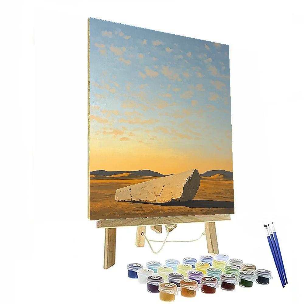 Georgia OKeeffe Inspired Desert Bone Silhouette At Dawn Number painting