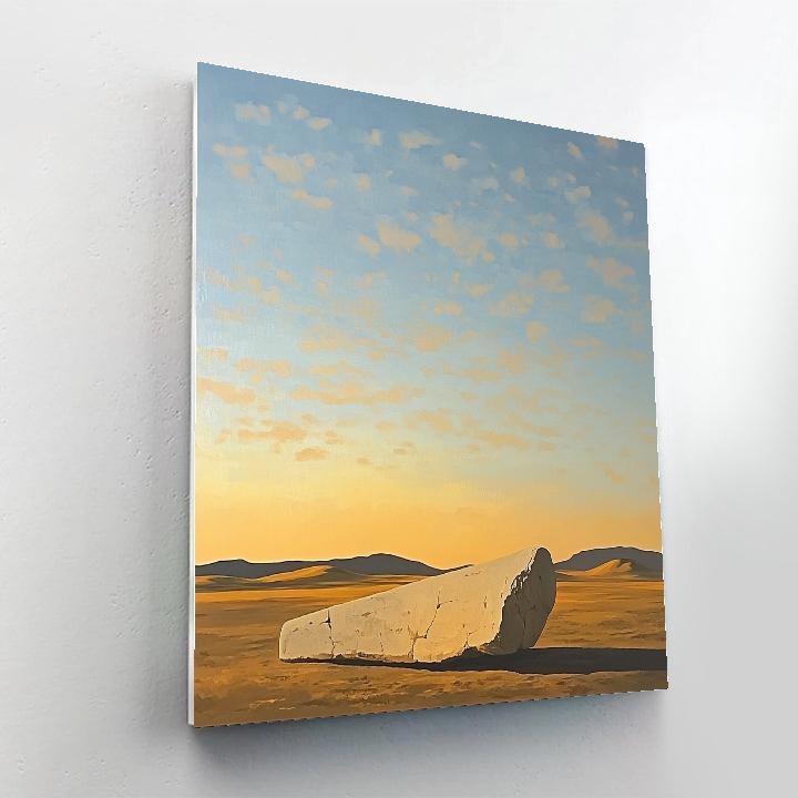 Georgia OKeeffe Inspired Desert Bone Silhouette At Dawn Number painting