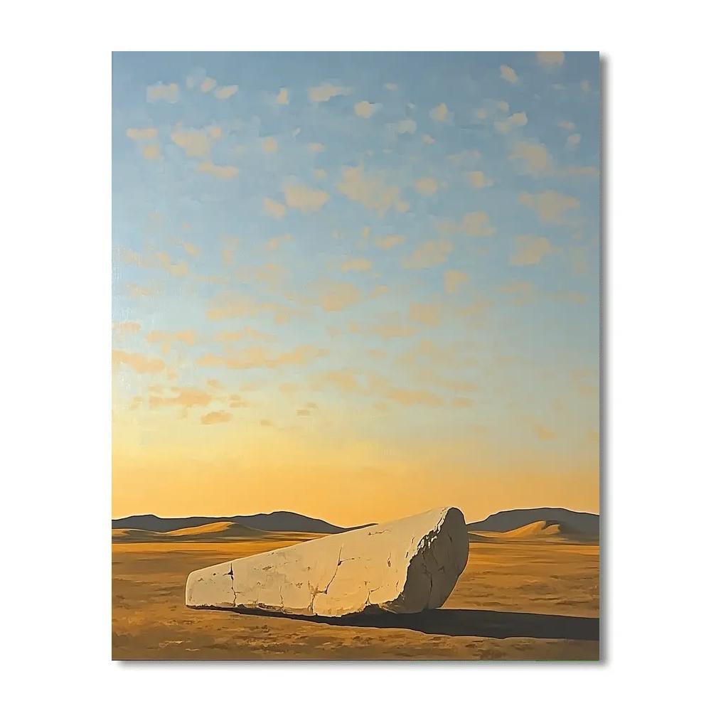 Georgia OKeeffe Inspired Desert Bone Silhouette At Dawn Number painting