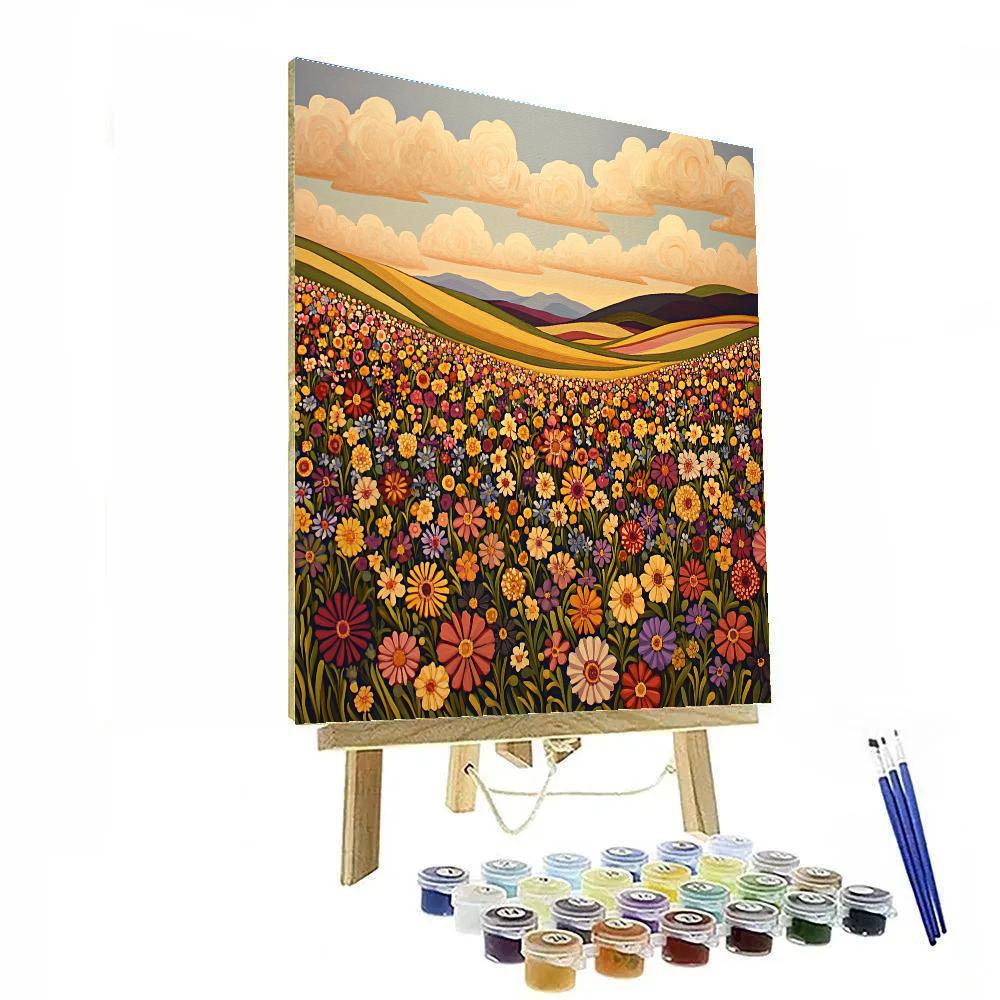 J. E. H. MacDonald Inspired Meadow Of Wildflower Motifs Painting by numbers kit