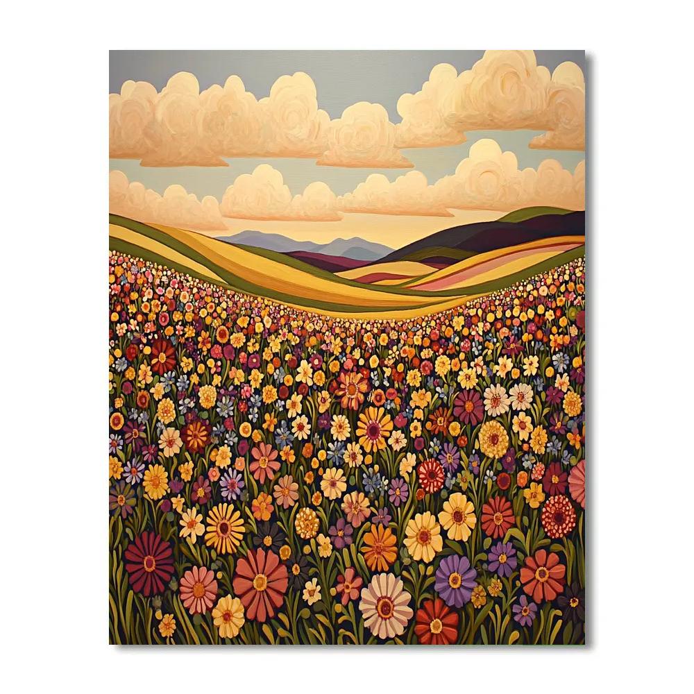 J. E. H. MacDonald Inspired Meadow Of Wildflower Motifs Painting by numbers kit