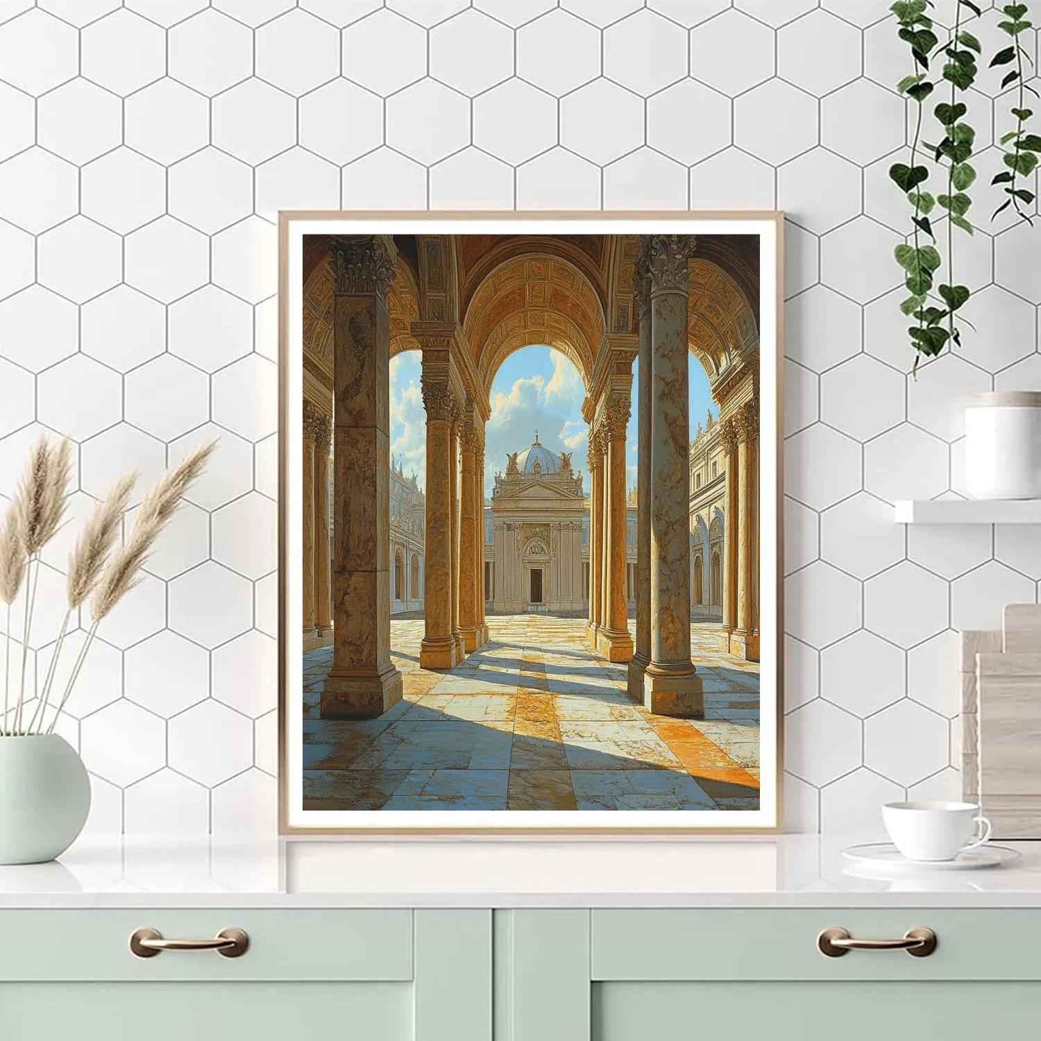 Raphael Inspired Renaissance Architecture Numbered painting kits