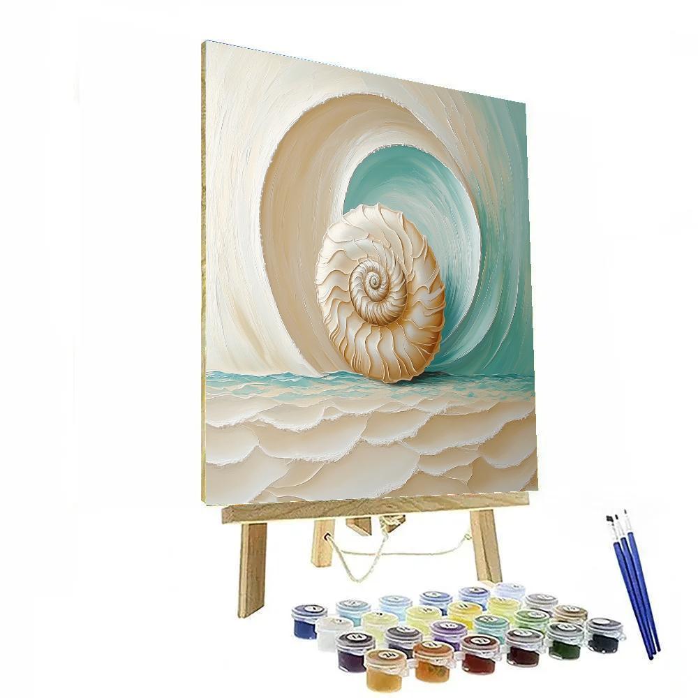 Georgia OKeeffe Inspired Ivory Shell Close Up paint by color