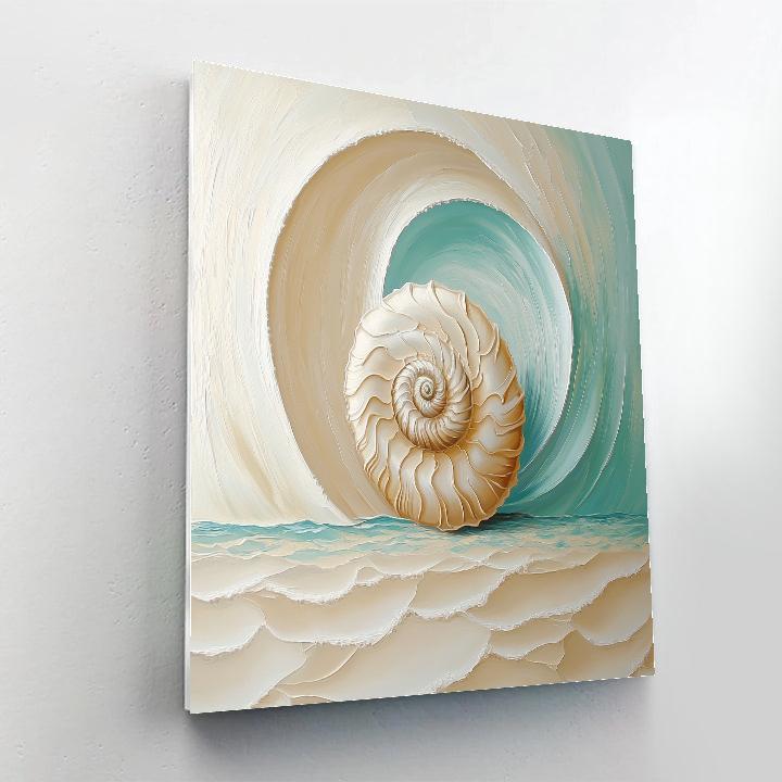 Georgia OKeeffe Inspired Ivory Shell Close Up paint by color