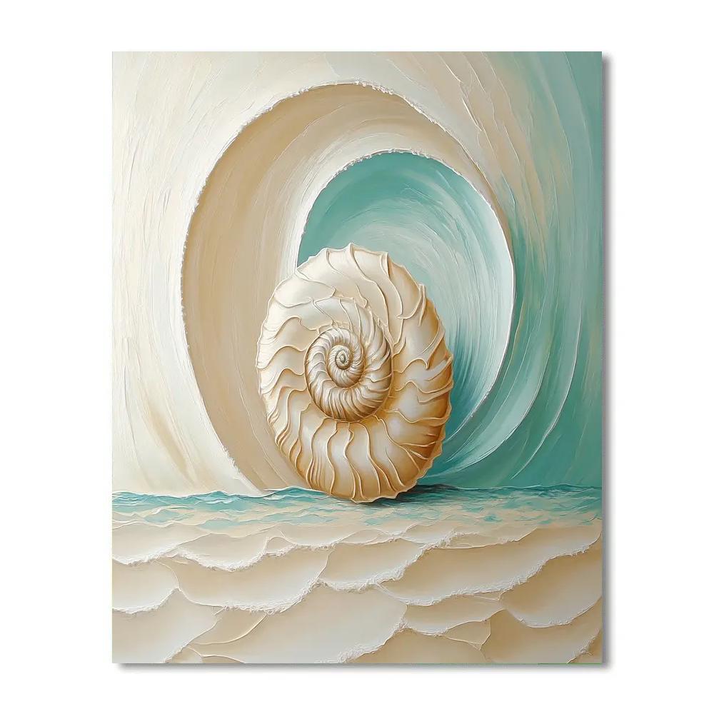 Georgia OKeeffe Inspired Ivory Shell Close Up paint by color