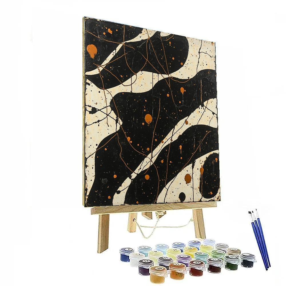 Jackson Pollock Inspired Magnetic Storm Web paint by number