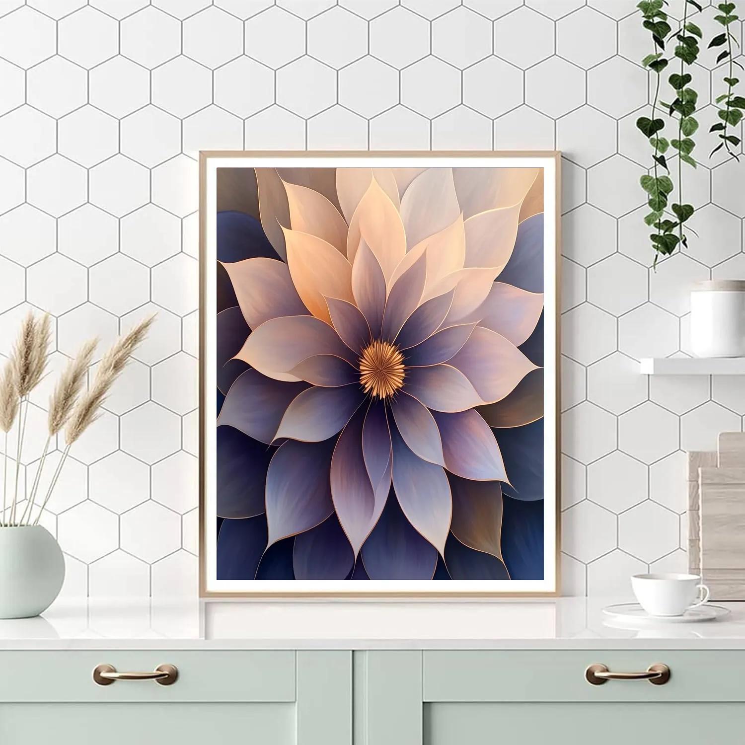 Georgia OKeeffe Inspired Violet Bloom Abstraction Painting by numbers kit