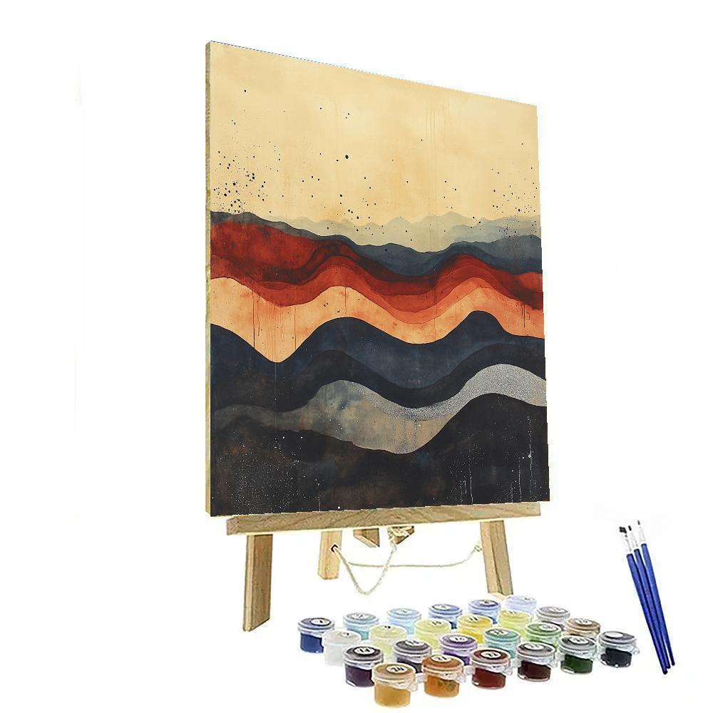 Jackson Pollock Inspired Tectonic Rhythm Field paint by number