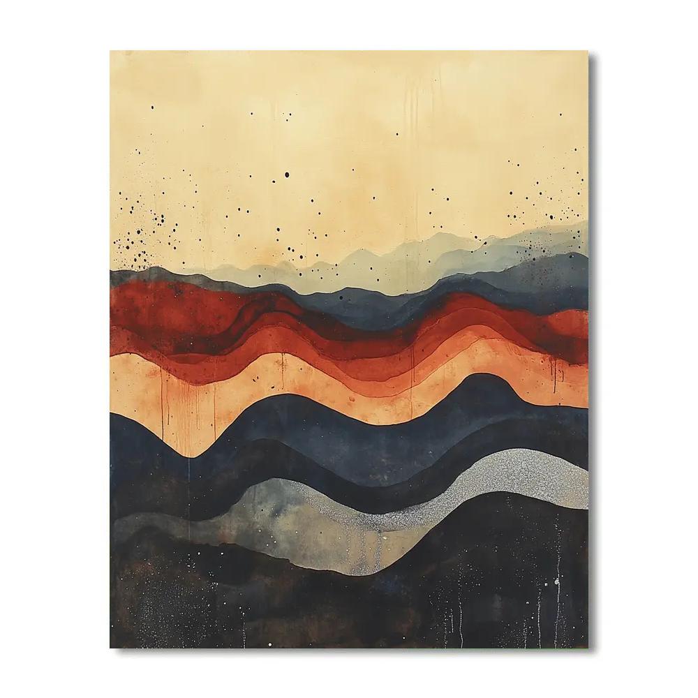 Jackson Pollock Inspired Tectonic Rhythm Field paint by number