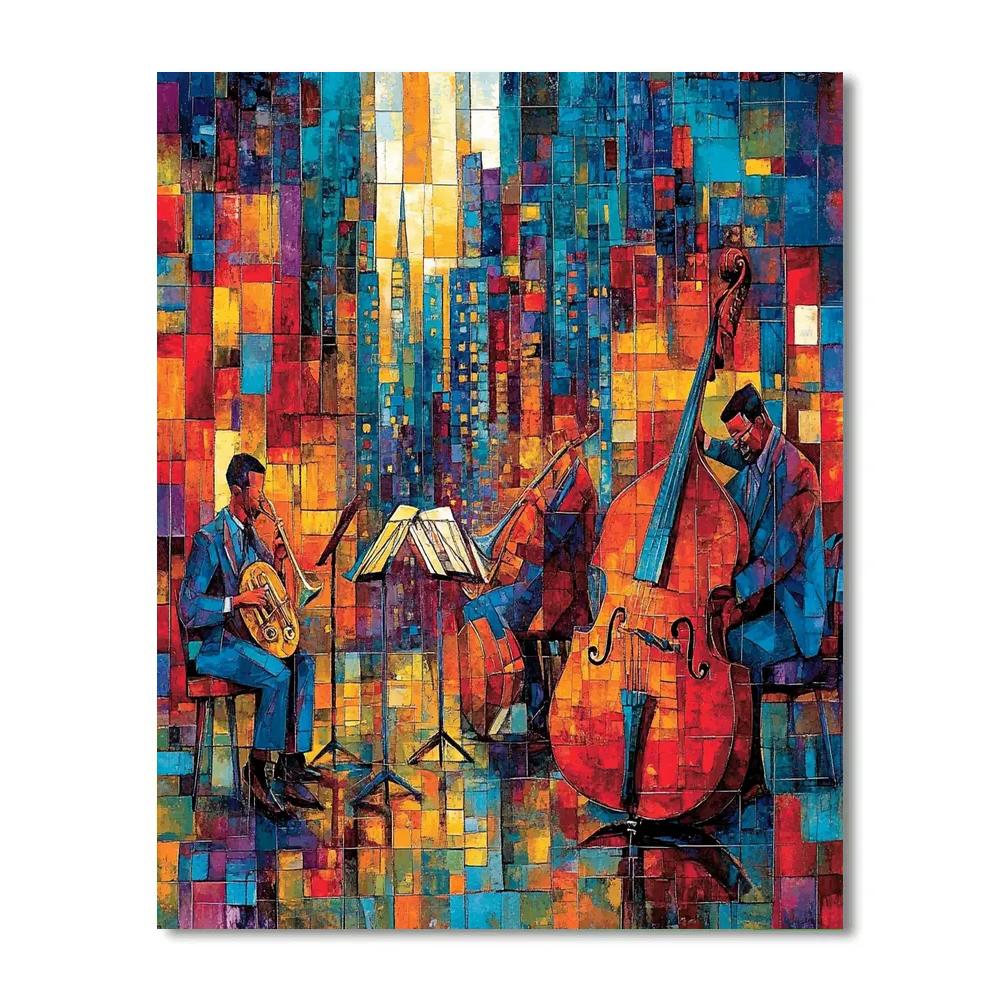 Picasso Inspired Jazz Trio Number painting