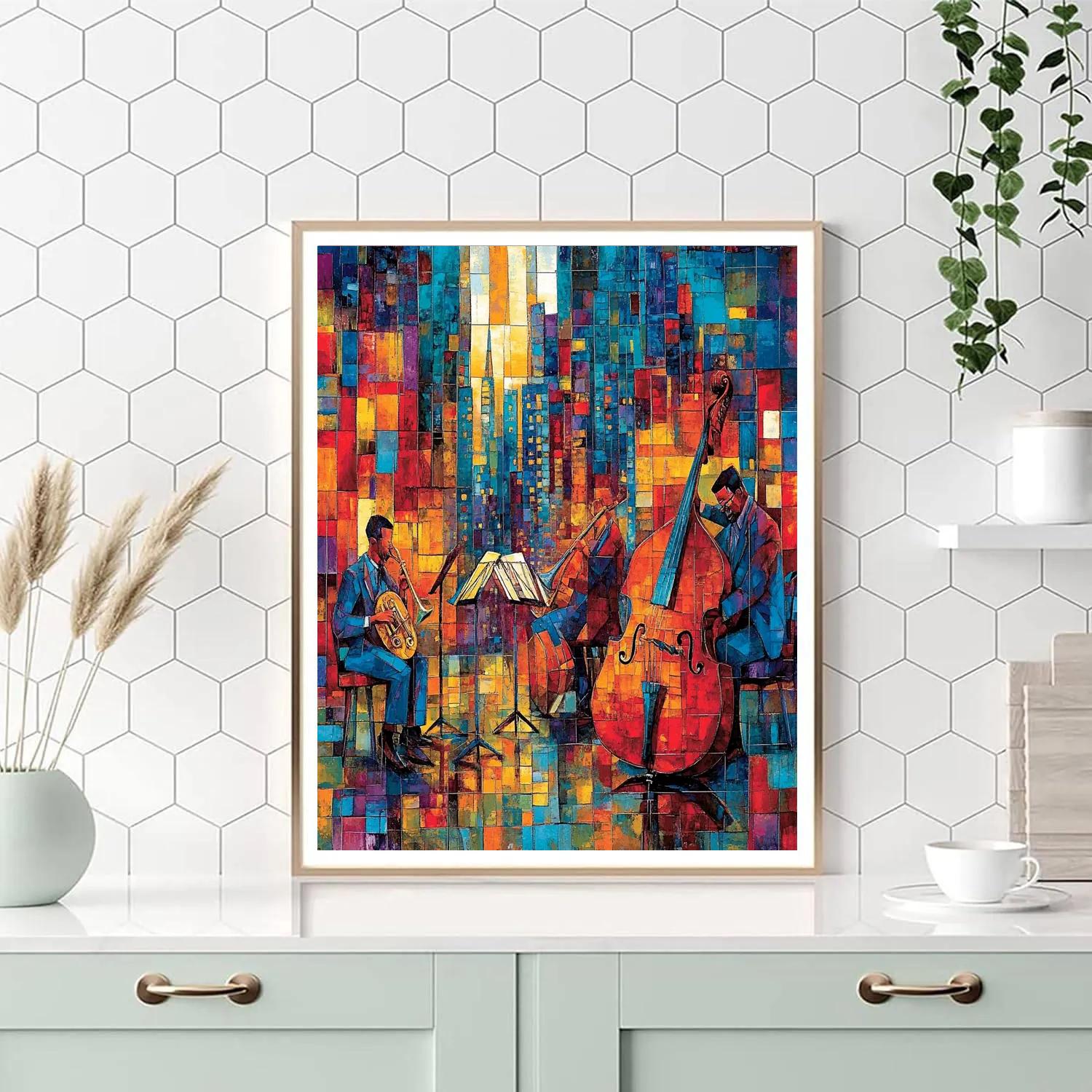 Picasso Inspired Jazz Trio Number painting