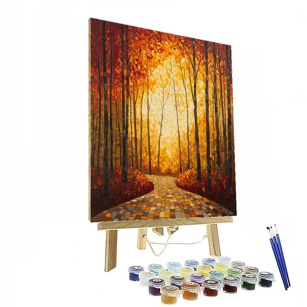 Jean-Paul Riopelle Inspired Mosaic Autumn Forest Paint by numbers art