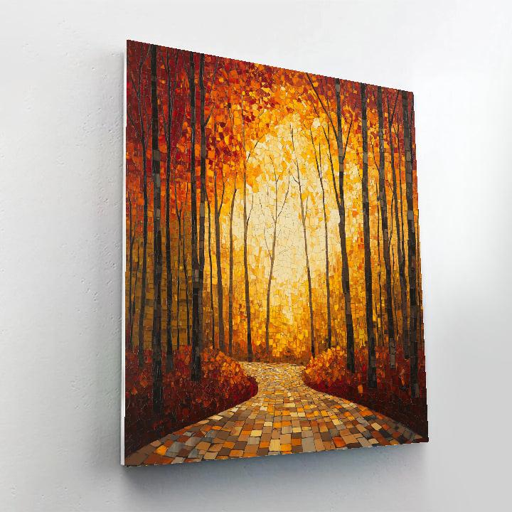 Jean-Paul Riopelle Inspired Mosaic Autumn Forest Paint by numbers art