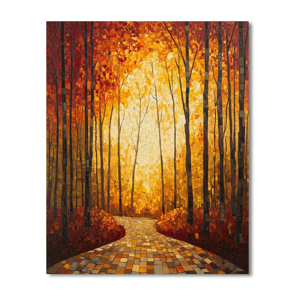 Jean-Paul Riopelle Inspired Mosaic Autumn Forest Paint by numbers art