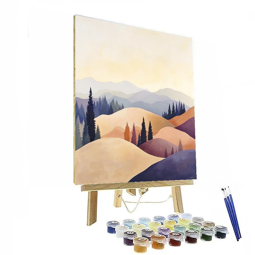 Lawren Harris Inspired Radiant Autumnal Hillside paint by color
