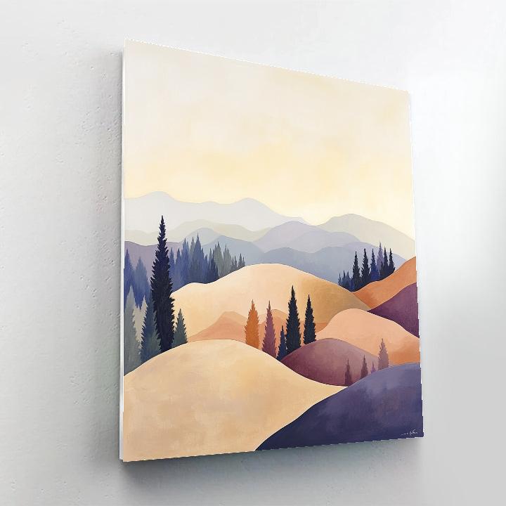 Lawren Harris Inspired Radiant Autumnal Hillside paint by color