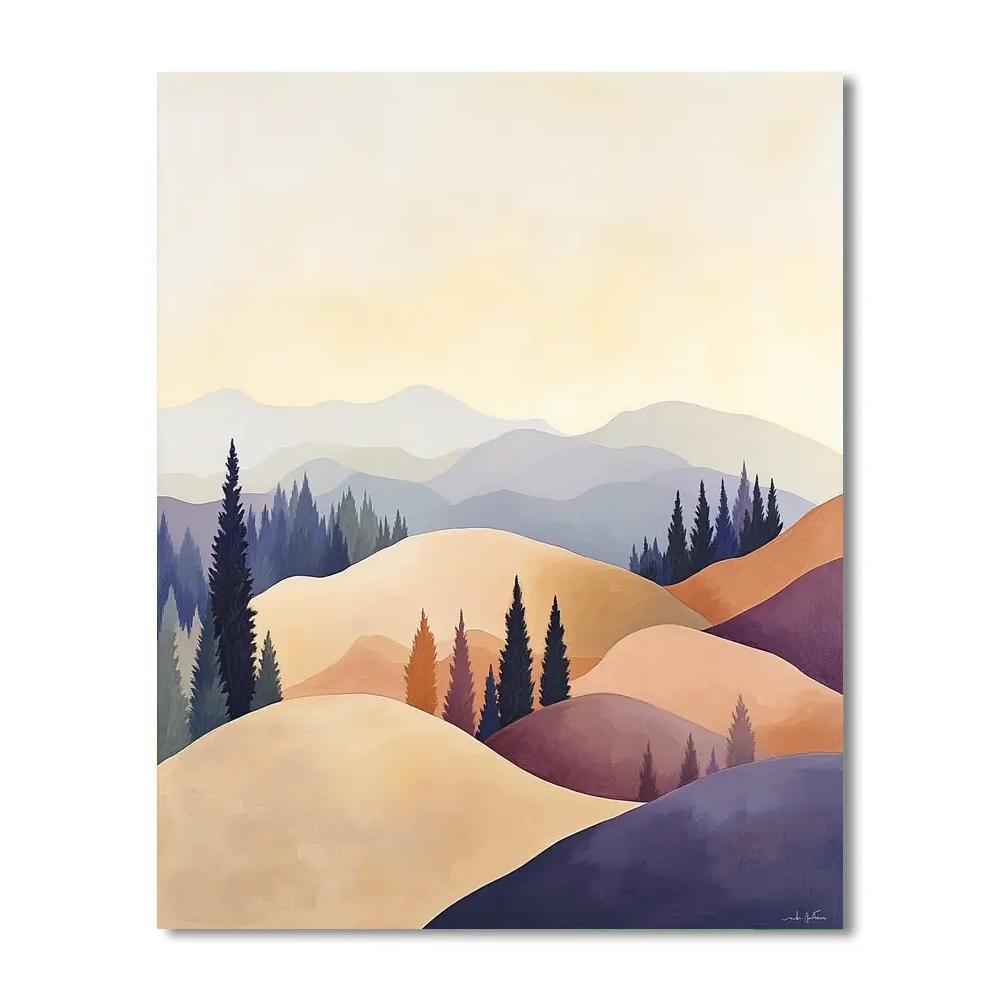 Lawren Harris Inspired Radiant Autumnal Hillside paint by color