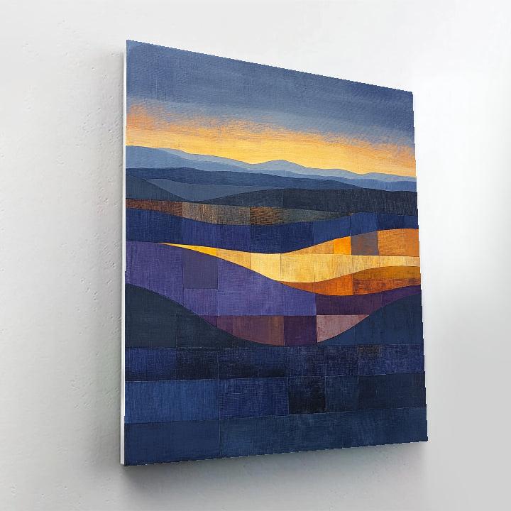 Jean-Paul Riopelle Inspired Twilight Mosaic Landscape paint by color