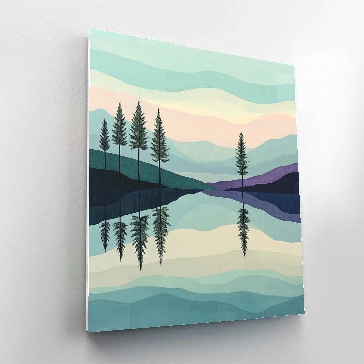 Lawren Harris Inspired Mystical Northern Lake Dawn Numbered painting kits