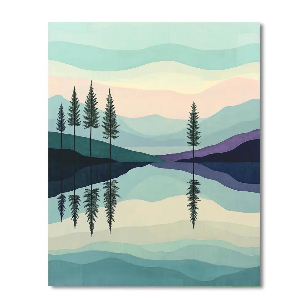 Lawren Harris Inspired Mystical Northern Lake Dawn Numbered painting kits