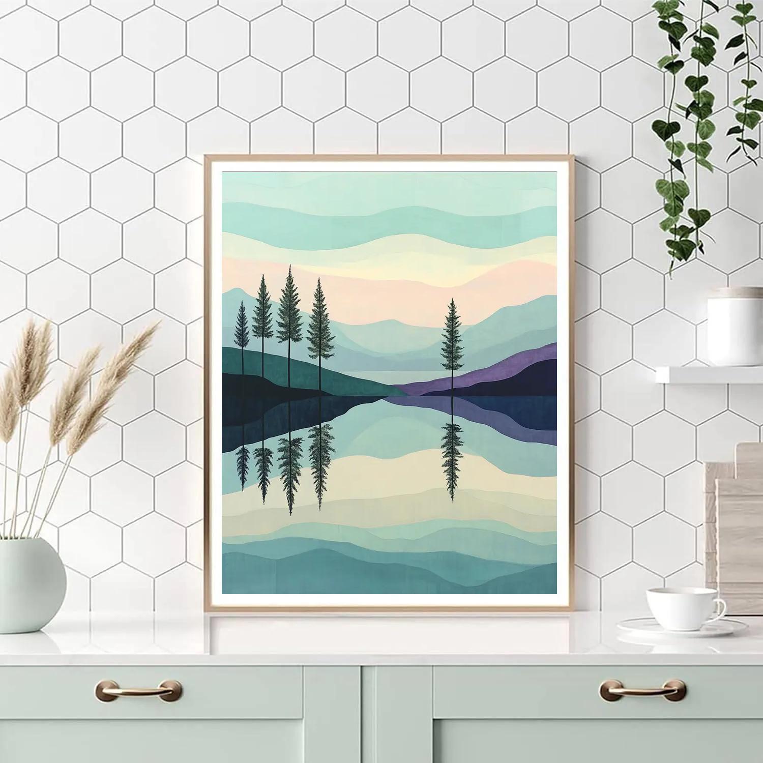 Lawren Harris Inspired Mystical Northern Lake Dawn Numbered painting kits