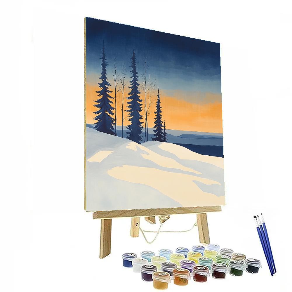 Lawren Harris Inspired Stark Winter Pine Horizon Painting by numbers kit
