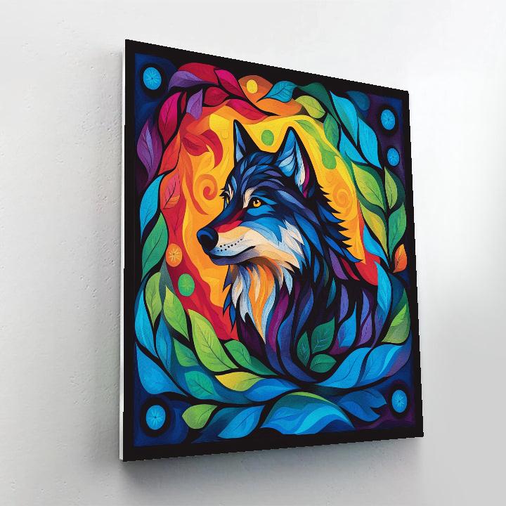 Norval Morrisseau Inspired Wolf Of The Northern Wind paint by numbers
