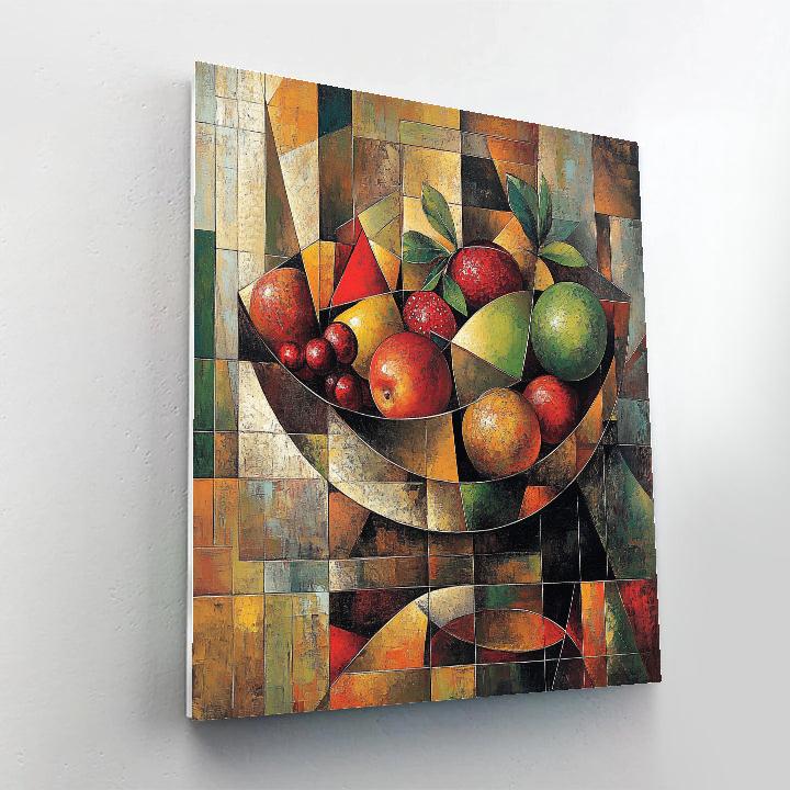 Pablo Picasso Inspired Abstracted Cubist Fruit Bowl Paint by numbers art