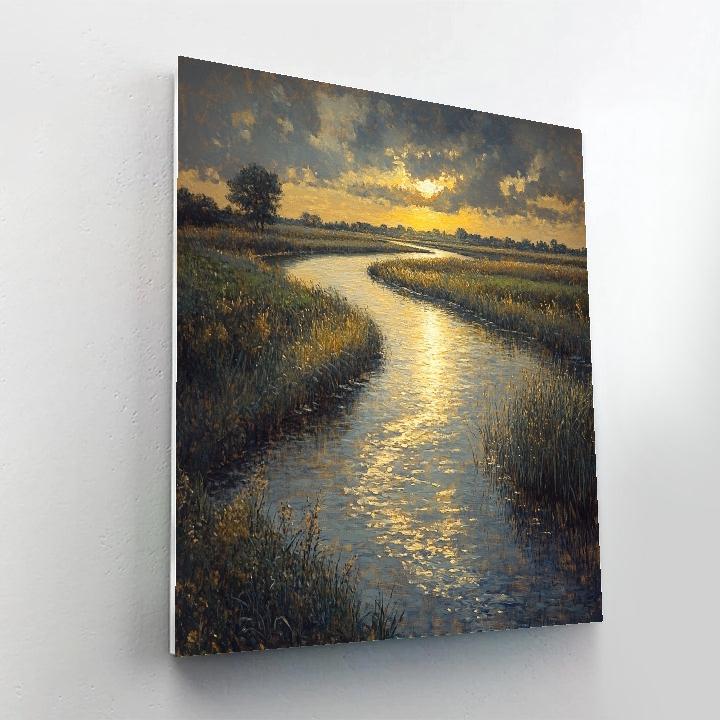 Rembrandt Inspired River With Golden Break Painting by numbers kit