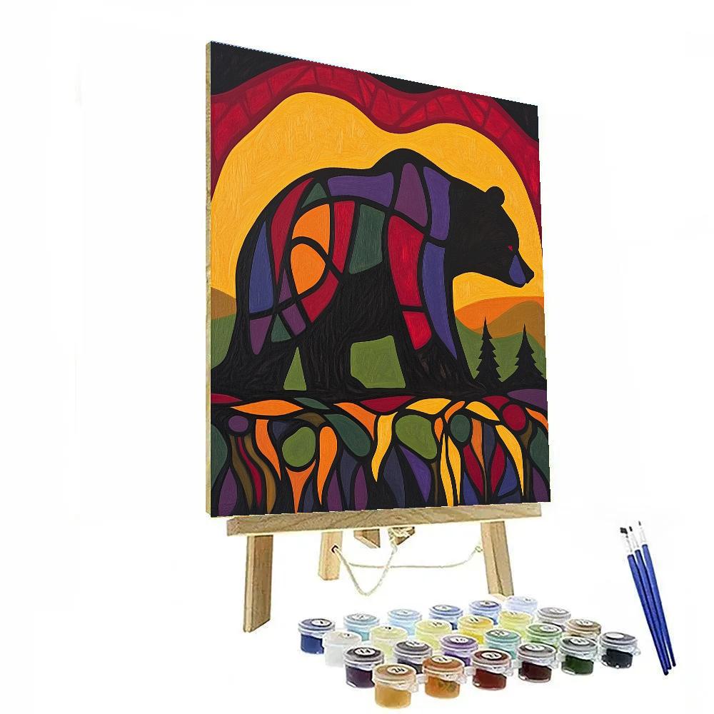 Norval Morrisseau Inspired Bear Of The Earth Spirit Painting by numbers kit