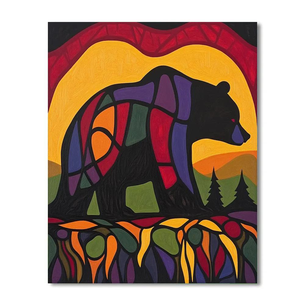 Norval Morrisseau Inspired Bear Of The Earth Spirit Painting by numbers kit