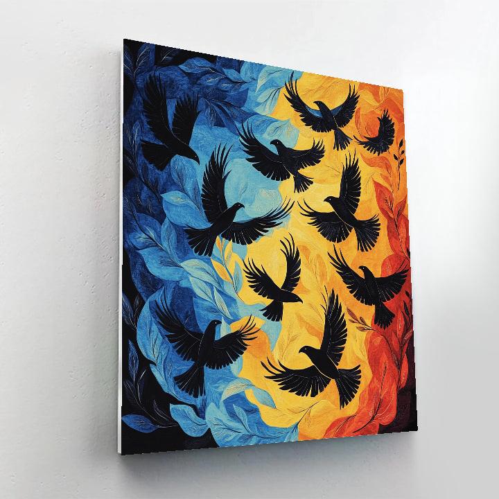 Norval Morrisseau Inspired Eagles Of The Spirit Sky painting number kit