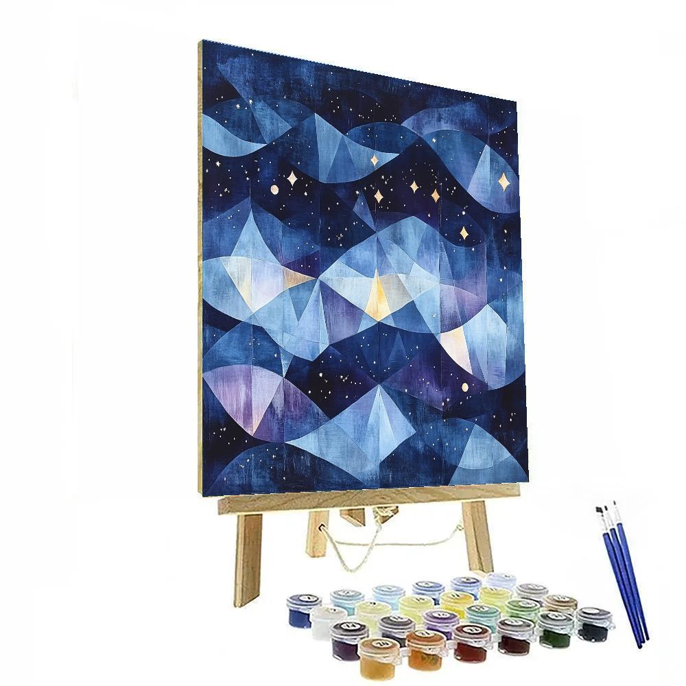 Pablo Picasso Inspired Abstracted Night Sky In Cubist Forms Number painting