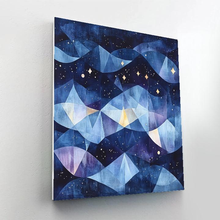 Pablo Picasso Inspired Abstracted Night Sky In Cubist Forms Number painting