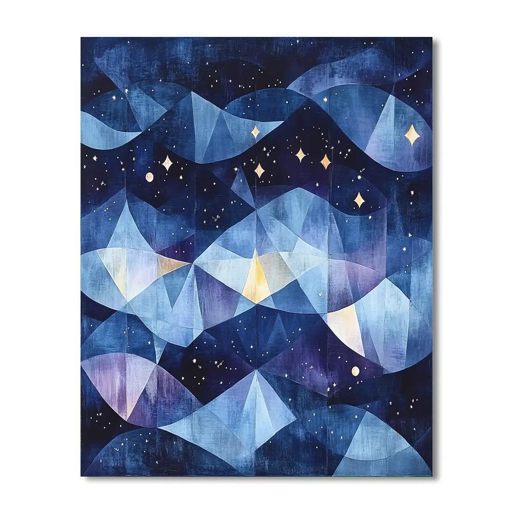 Pablo Picasso Inspired Abstracted Night Sky In Cubist Forms Number painting