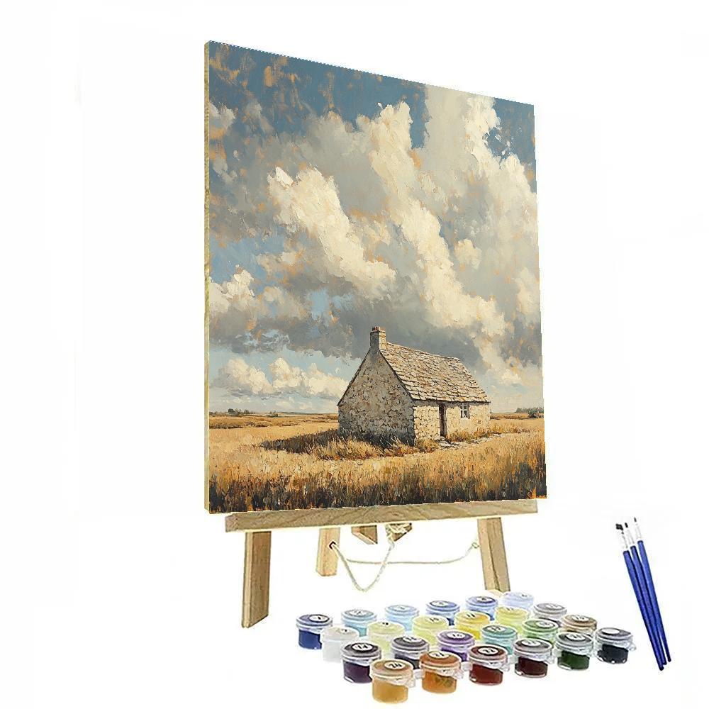 Rembrandt Inspired Cottage Beneath Brooding Skies Numbered painting kits