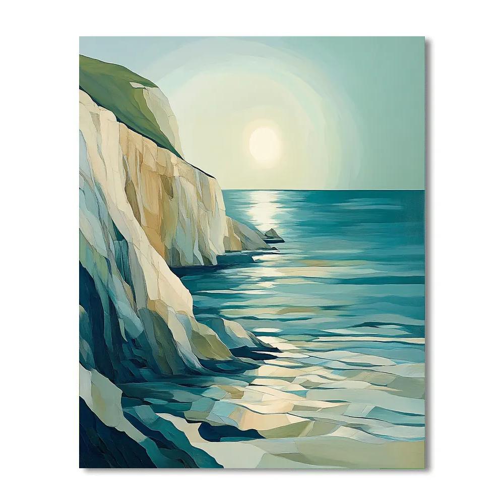 Paul Cézanne Inspired Coastal Cliffs At Morning paint by number