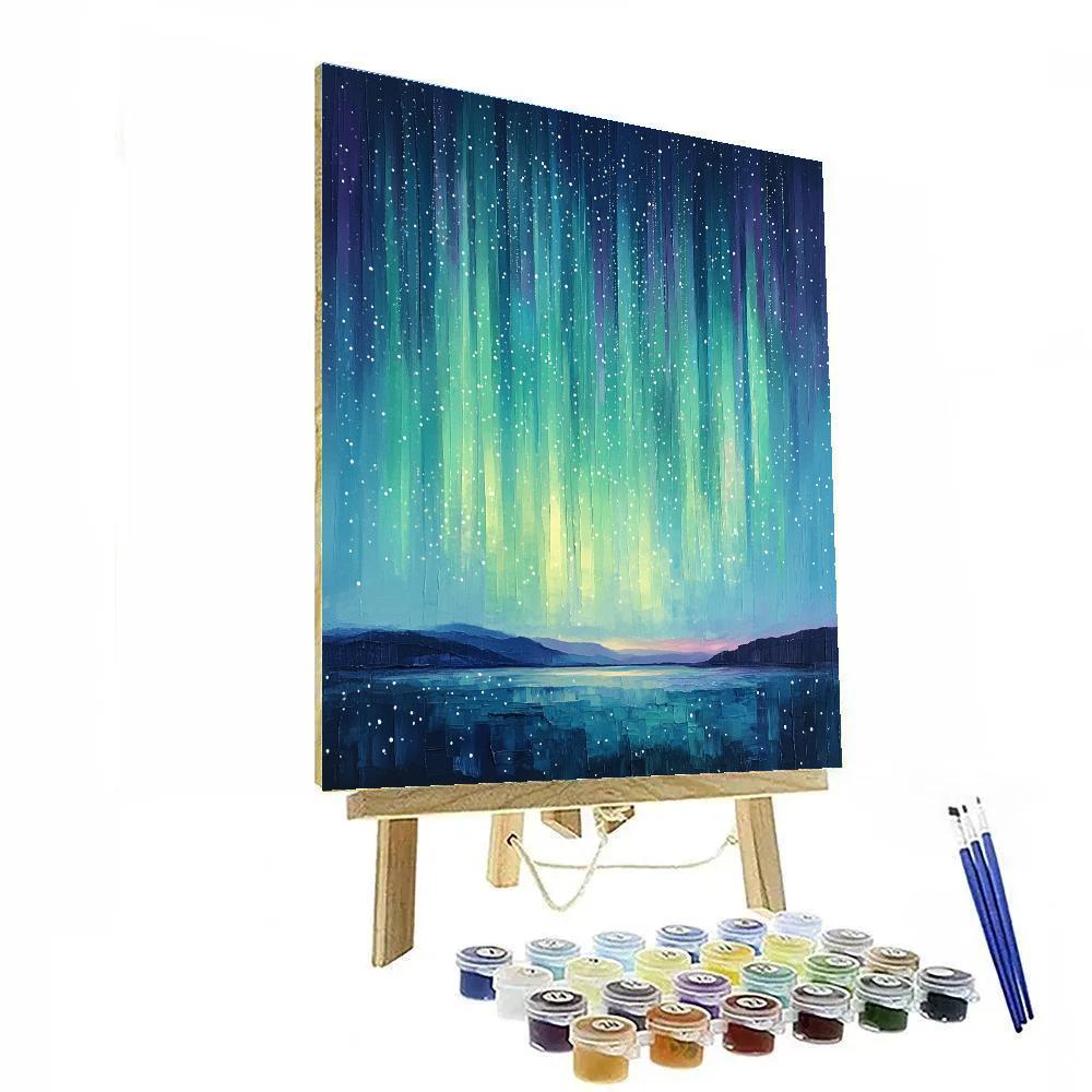 Georges Seurat Inspired Polar Aurora paint by number