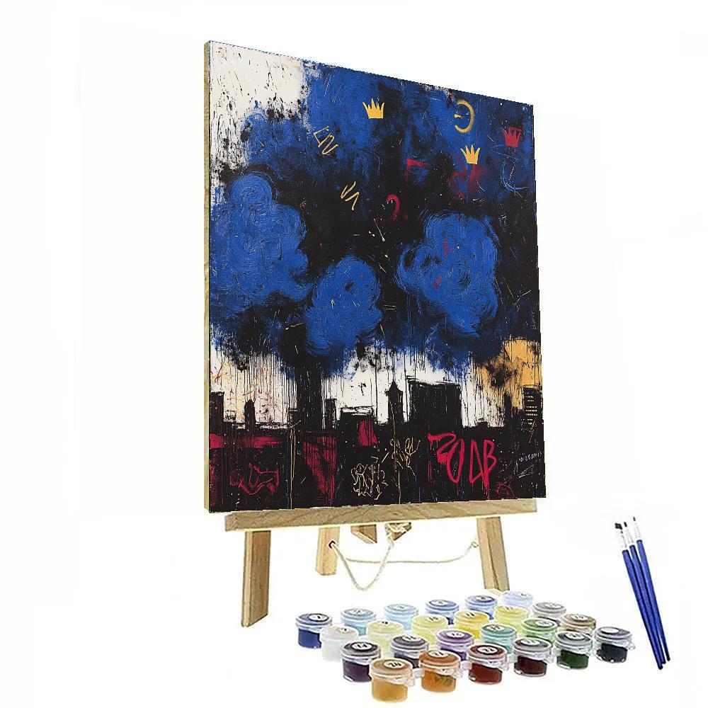 Jean-Michel Basquiat Inspired Urban Nebula painting number kit