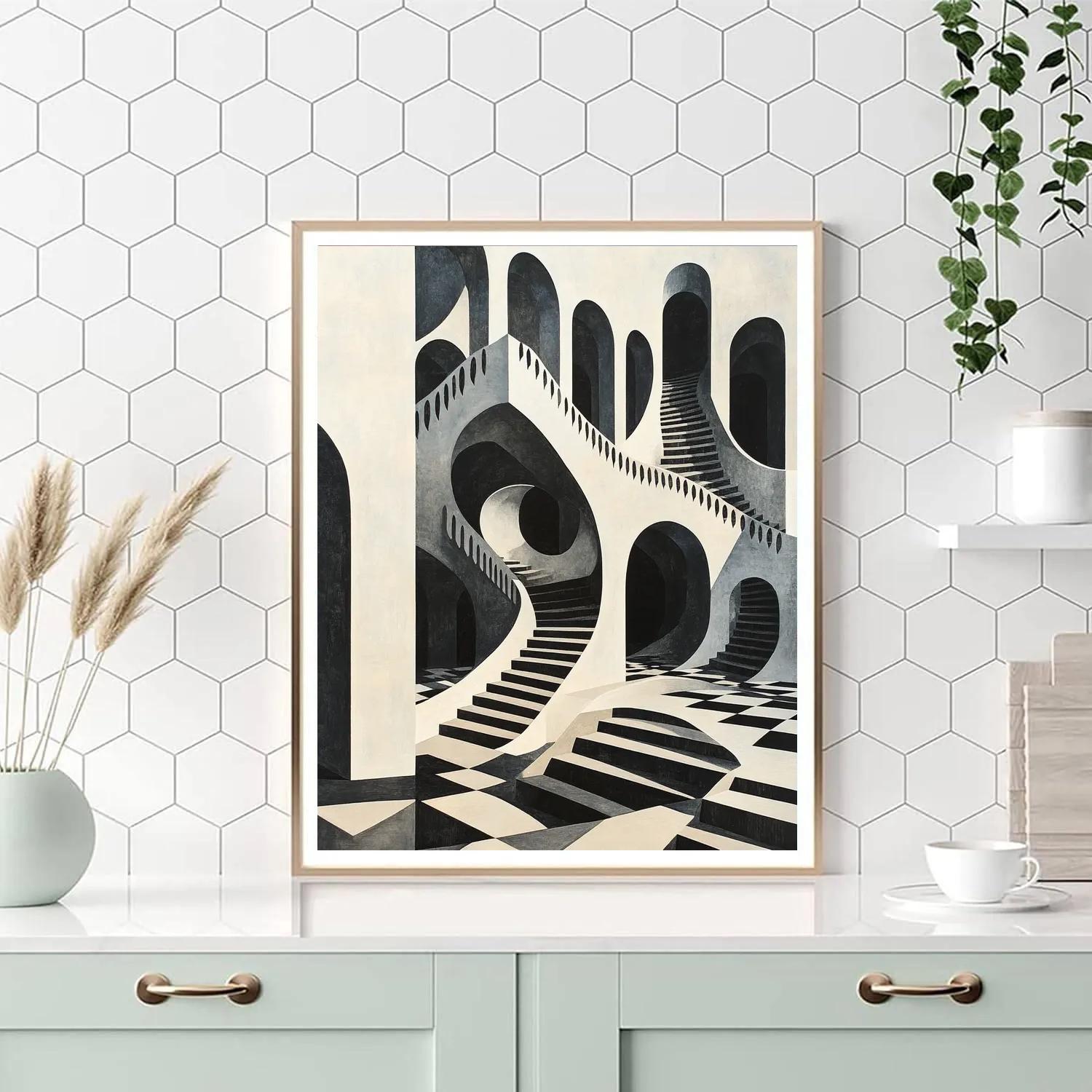 M.C. Escher Inspired Infinite Stairwell Numbered painting kits