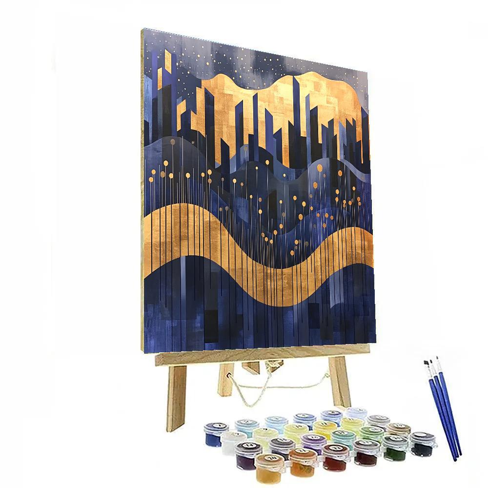 Paul Klee Inspired Rhythmic Nightscape paint by numbers