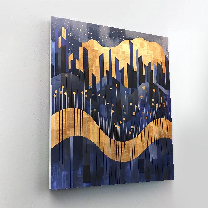 Paul Klee Inspired Rhythmic Nightscape paint by numbers