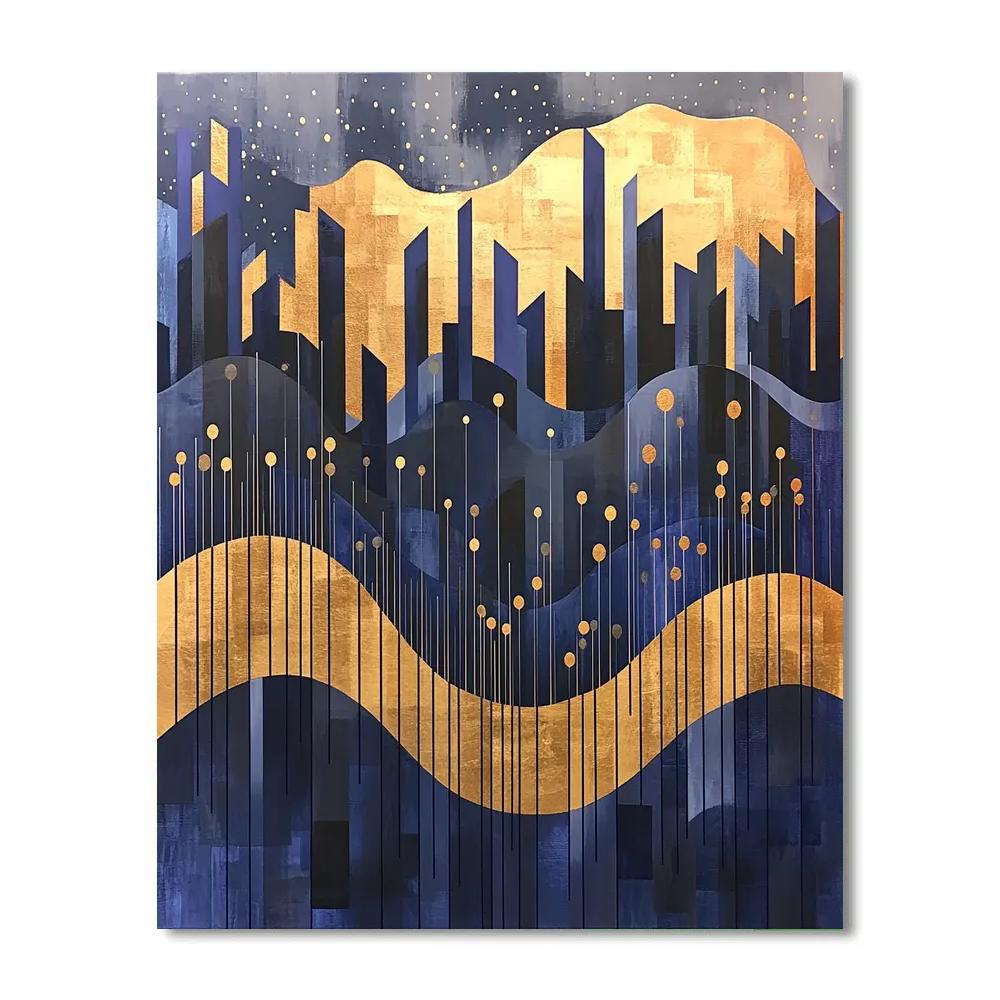 Paul Klee Inspired Rhythmic Nightscape paint by numbers